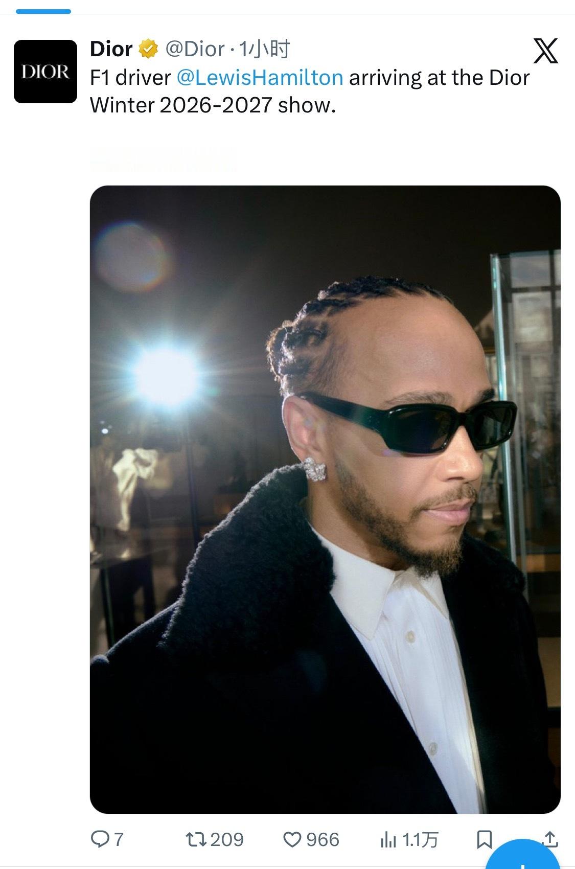 老汉不愧是围场时尚king巴黎男装周｜lewishamilton