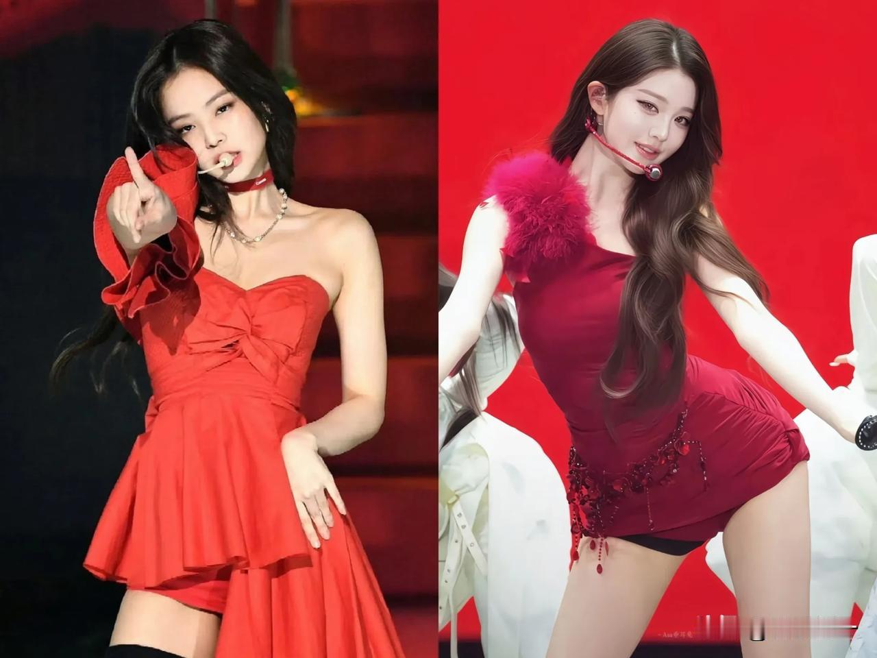 鲨疯了啊！21岁张元英首尔演唱会solo舞台超短红裙化身热辣玫瑰，完全梦回Jen