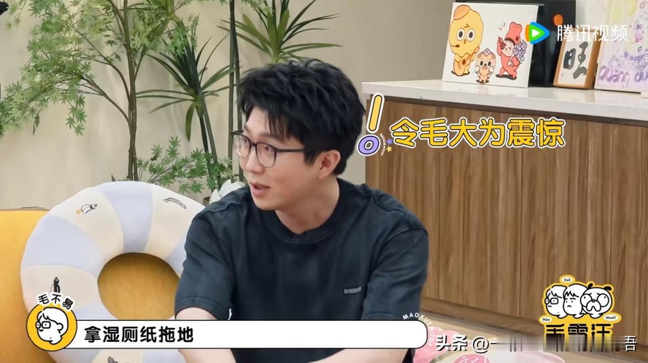 听到李维嘉和papi在讨论清洁小心得，毛不易都吃惊了：“拿湿厕纸拖地？”李维嘉很