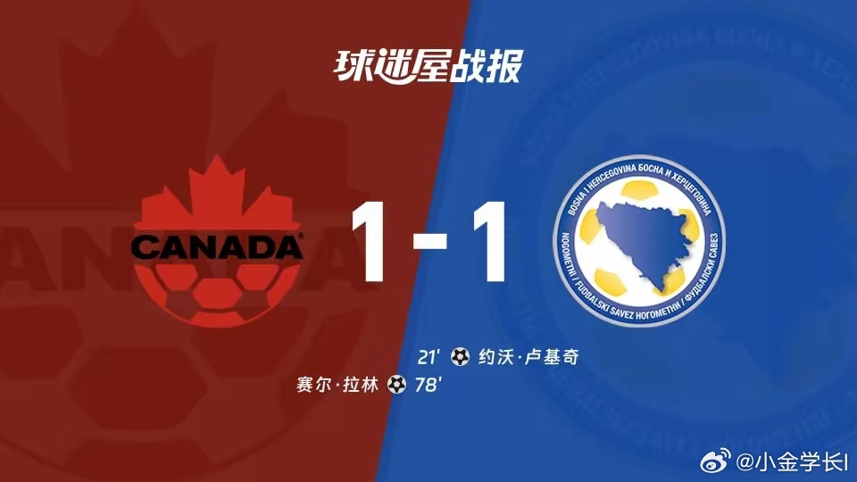 加拿大1比1波黑世界杯B组首轮，加拿大与波黑1：1握手言和波黑在先拔头筹领先的优