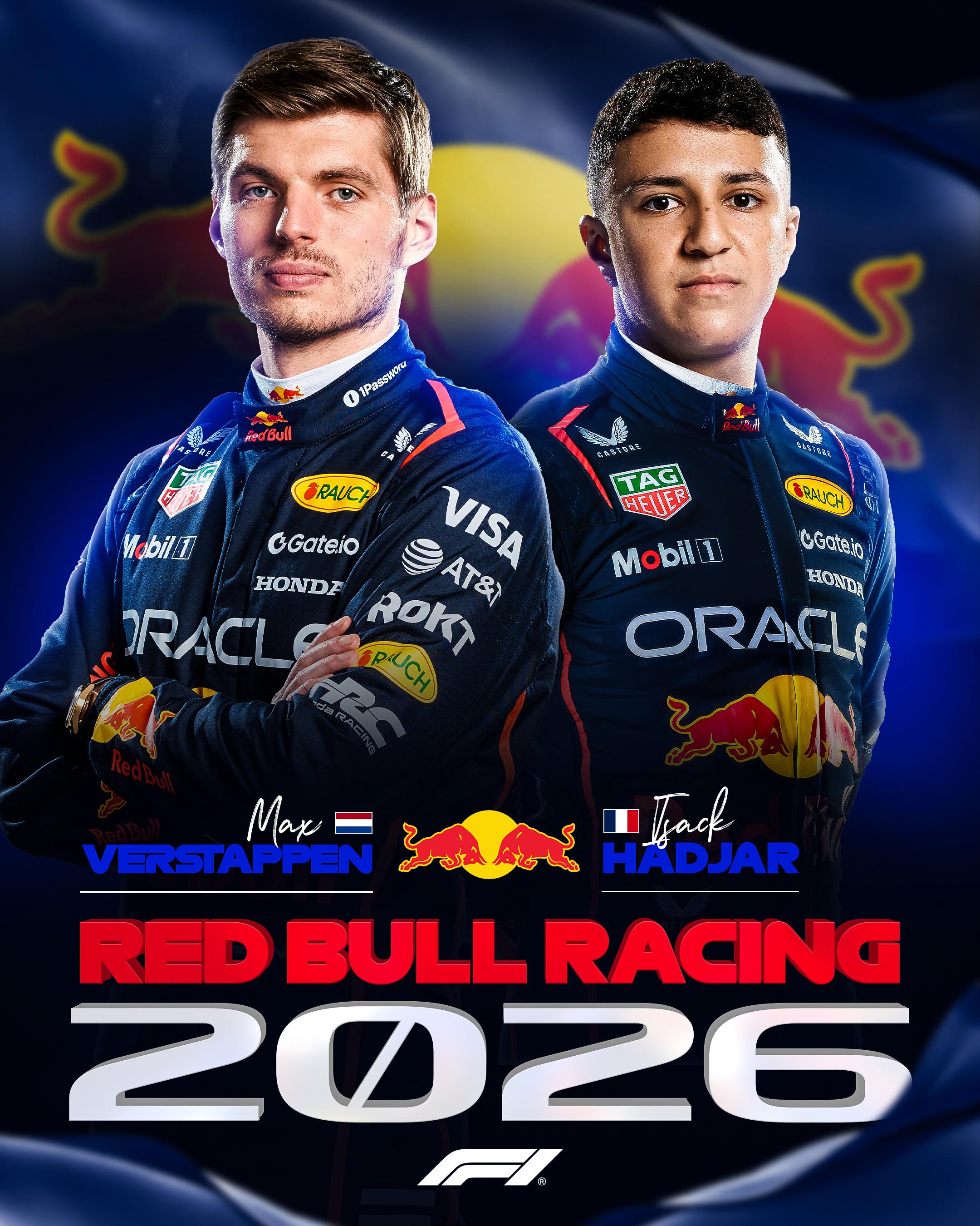 🚨官宣：红牛和Racing Bulls宣布了各自的2026年阵容：🐂红牛：维