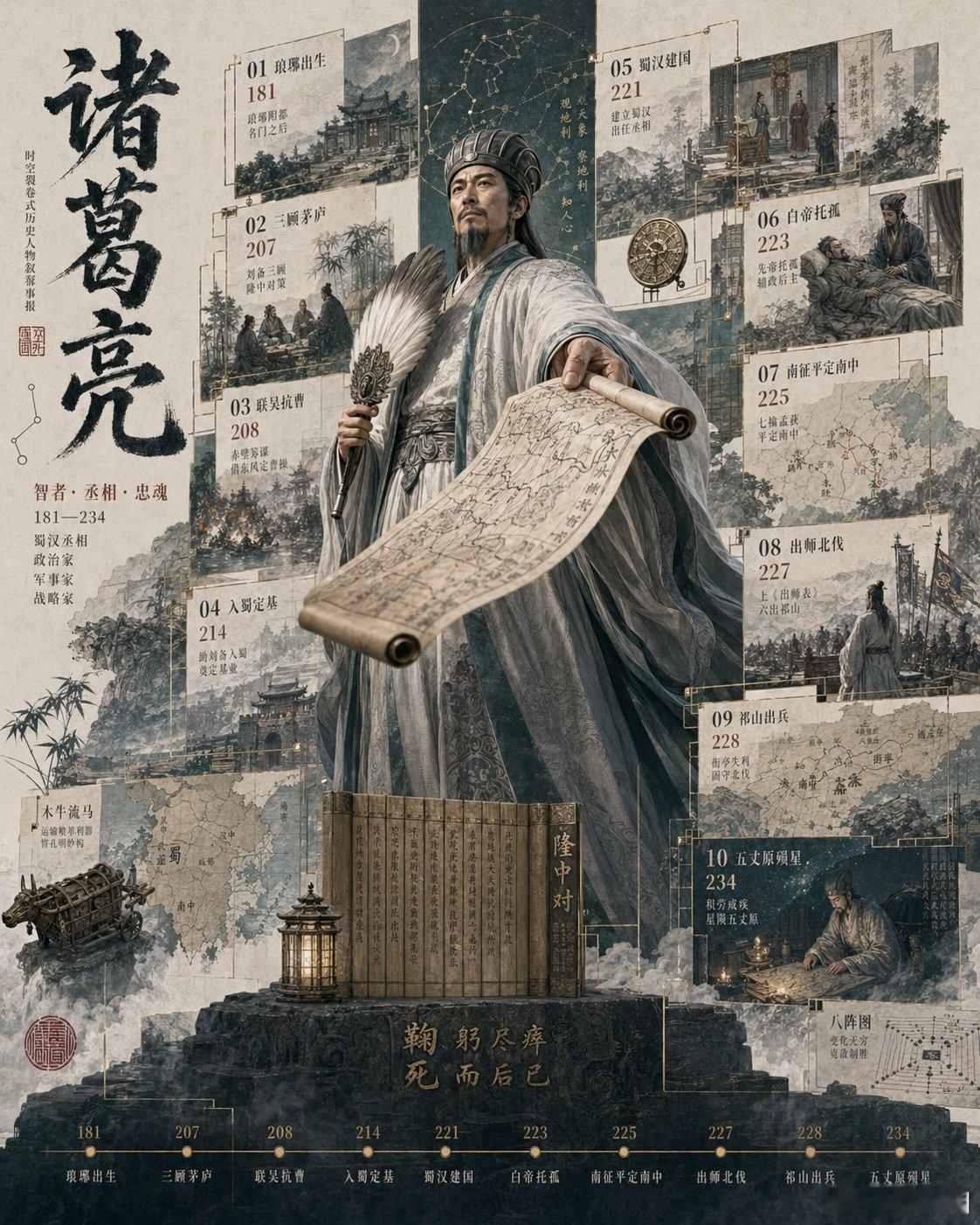 GPT-image-2 提示词：《3D历史人物立像档案》简版提示词：  请创作一
