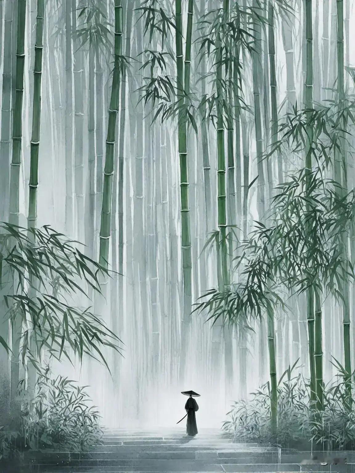 工笔竹字图，意境飘渺弦妙，故事重叠百出，让人浮想联翩。