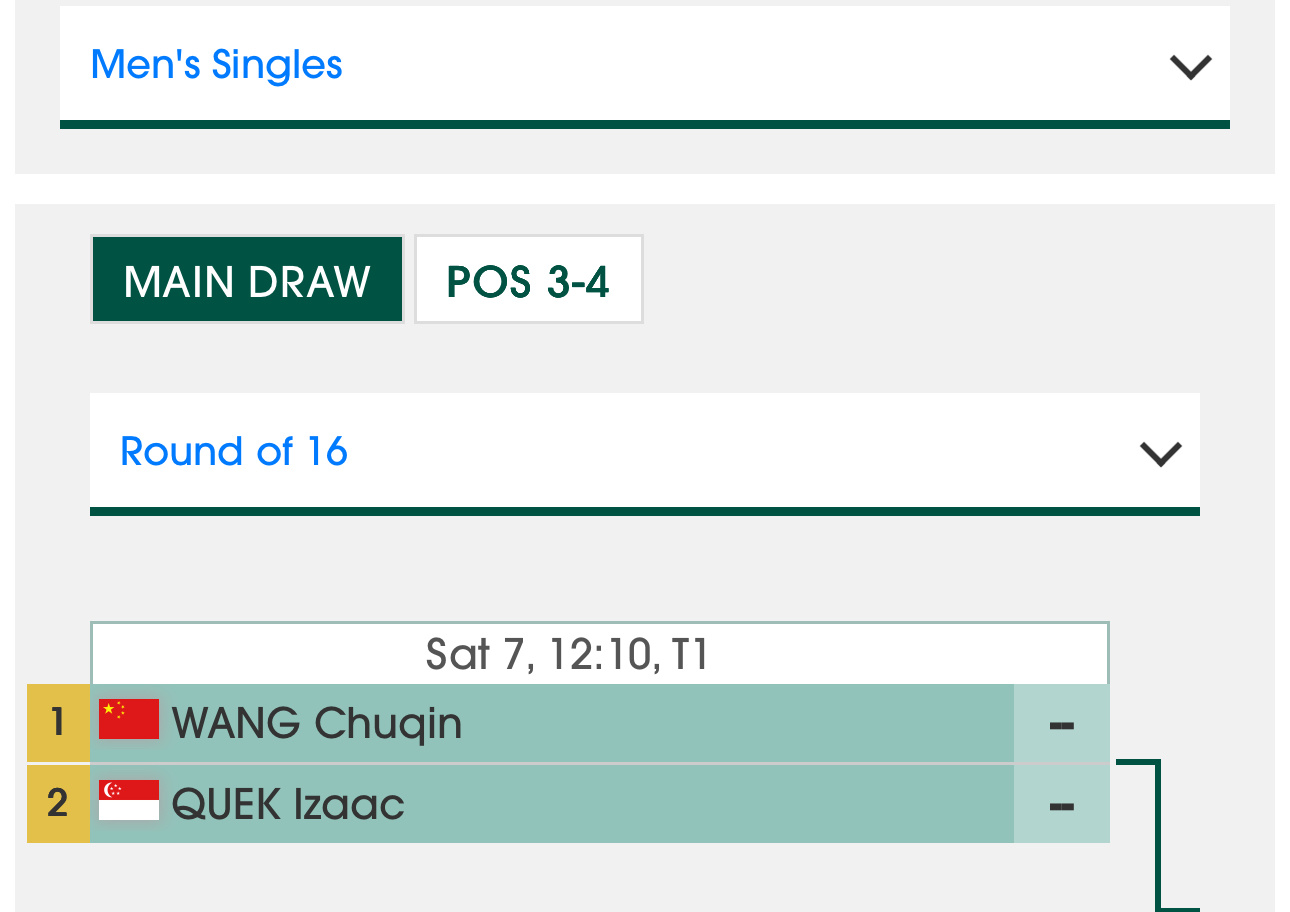 王楚钦20260206｜海口亚洲杯赛程比赛日期：2月7日T1  12:10王楚钦