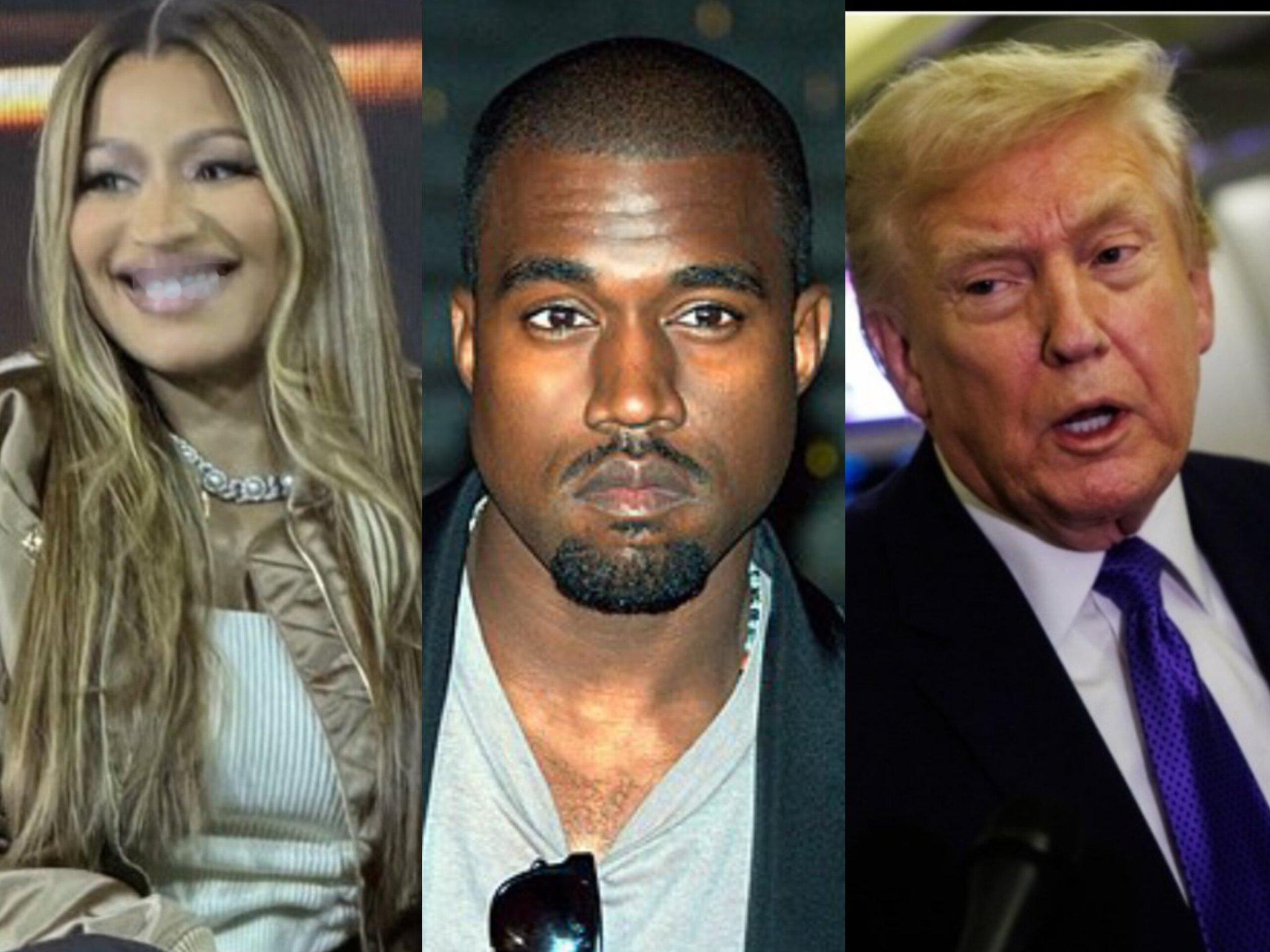 据悉，Nicki Minaj, Kanye West和Donald Trump均