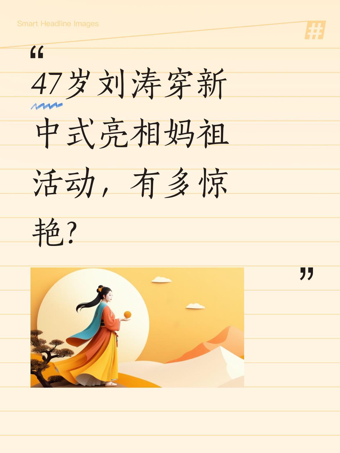 47岁刘涛穿新中式亮相妈祖活动，有多惊艳？
5月8日，刘涛现身莆田参加妈祖诞辰1