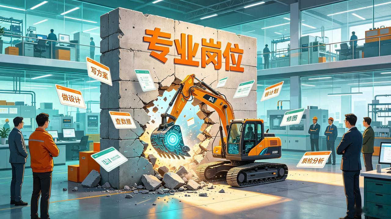 AI打破岗位边界。

很多人都以为：人工智能来了，就是为了代替工人、代替职员、减