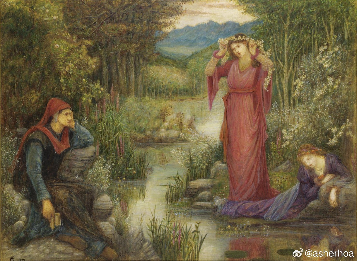 西洋历史文化鱼缸 英国前拉斐尔派著名女画家、模特玛丽·斯蒂尔曼（Marie St