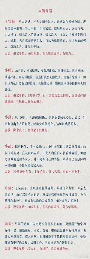 好东西前期选角标准  以细腻笔触勾勒选角蓝图，好东西着眼角色完整性。从表情神态到