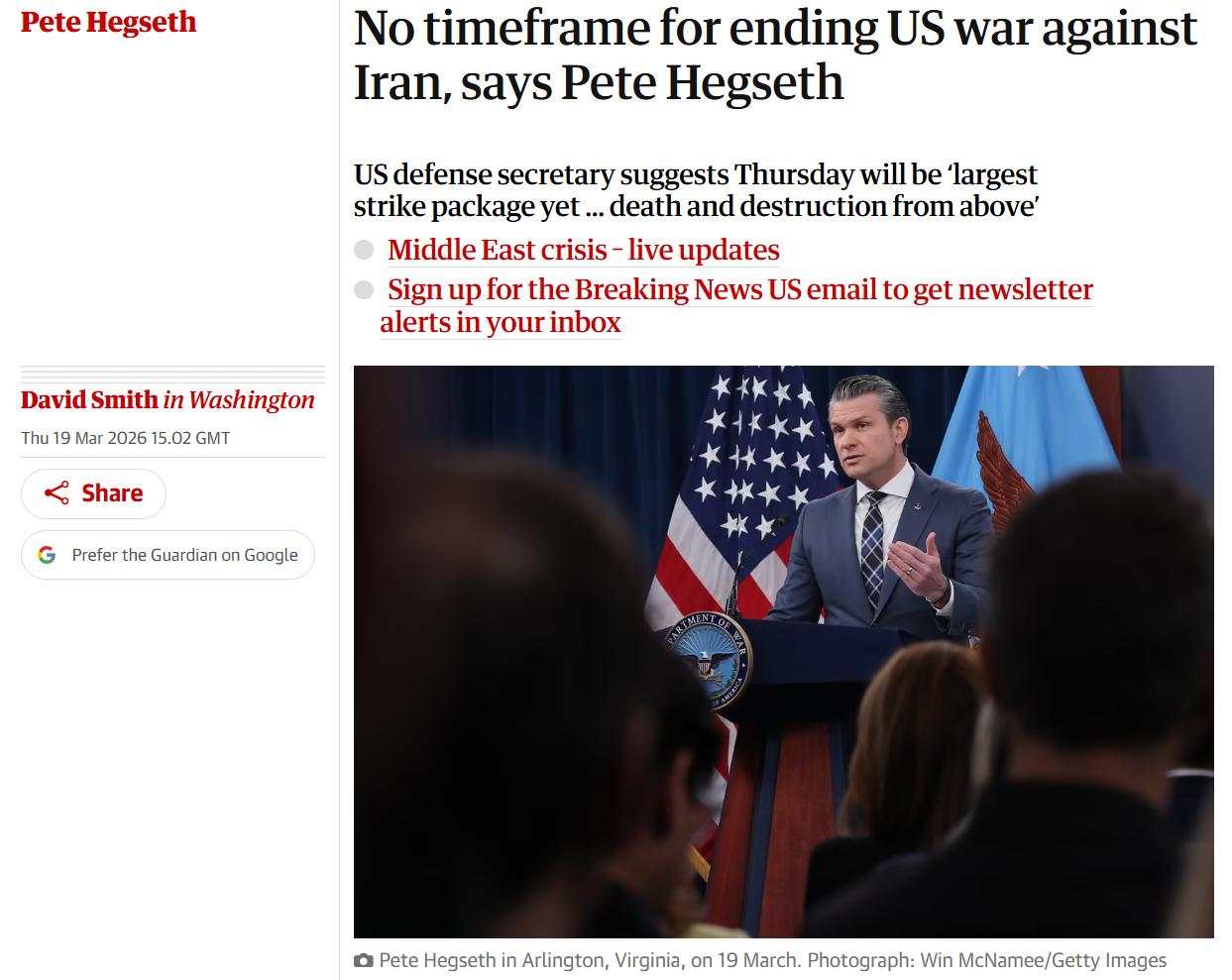 全世界、中东、我们在欧洲那些不知感恩的盟国，甚至我们自己的部分媒体，都应该对特朗