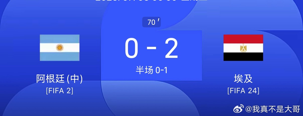 世界第一？回家吧！谢谢！🙏千万别扳平！埃及两球领先阿根廷