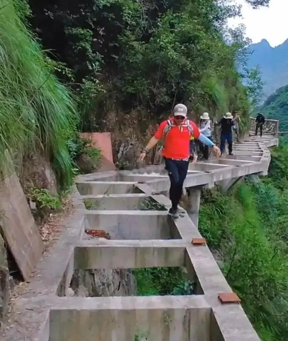 这些游客不恐高的吗？估计是买了保险了吧，要是有事等家人享福。 ​​​