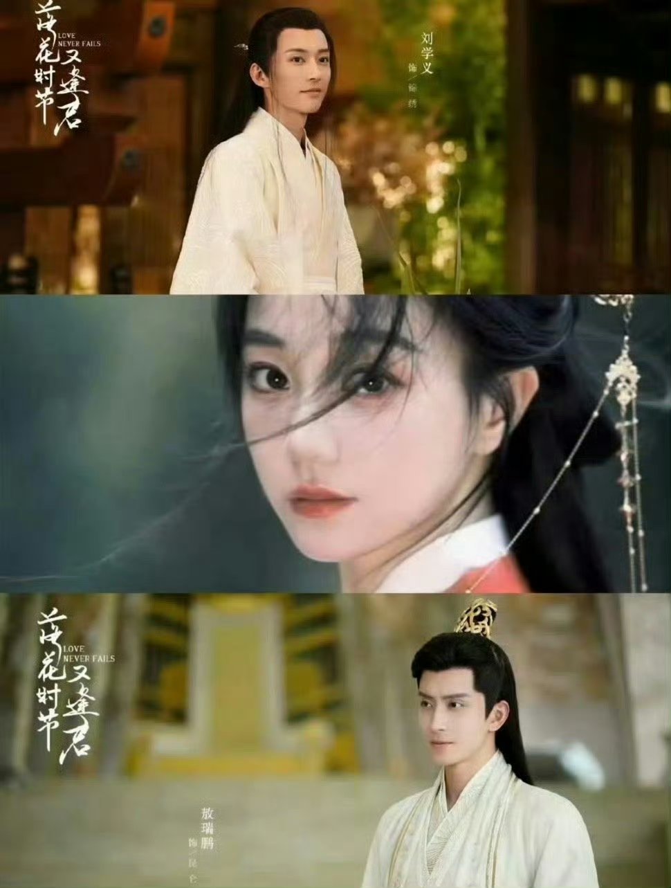 🍉刘学义、胡意旋、敖瑞鹏主演的《落花时节又逢君》暂定4月底或6月，此前已完成换