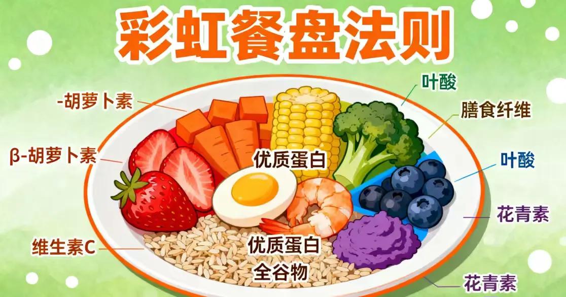 彩虹餐盘法则：不计算卡路里的健康饮食法，这样吃出好身体



餐盘中的色彩越丰富