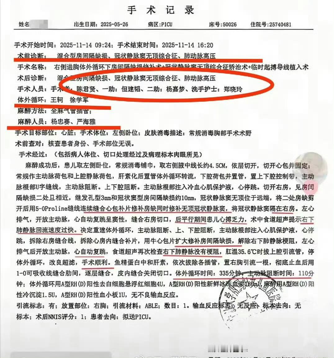 小洛熙宝宝的尸检报告显示这个病例实在离谱，手术记录也未如实记录。现在此事已经在阳