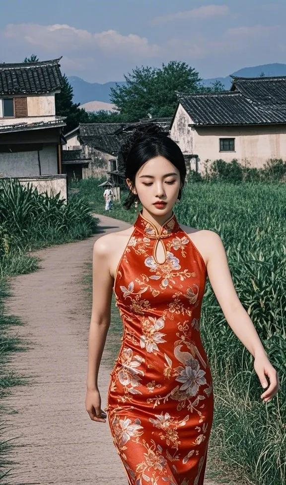 古风旗袍漫步乡村，尽显东方韵味。旗袍秀美如画 最美旗袍秀。 🐝旗袍美人 秀一秀