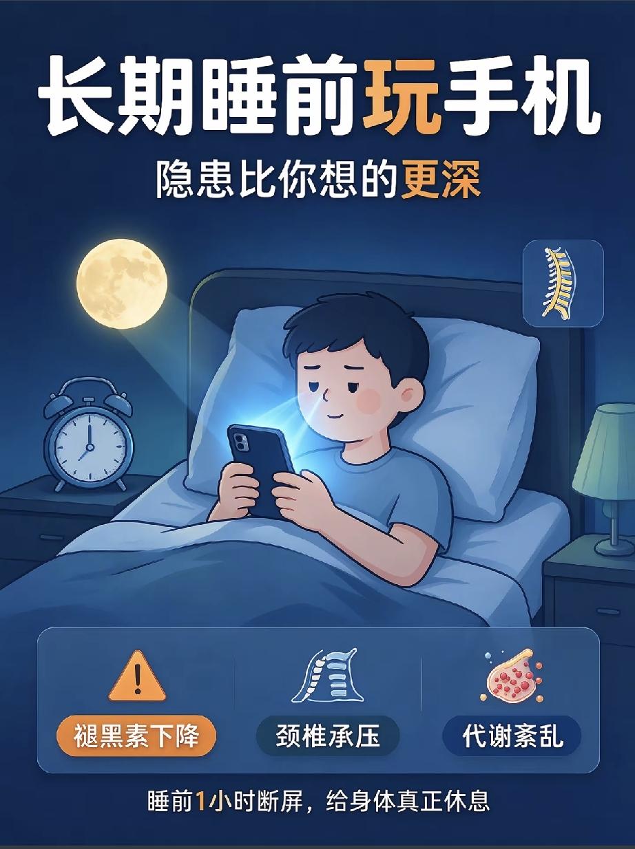 长期睡前玩手机，正在悄悄透支你的身体
 
当代人最解压的仪式，大概就是睡前躺在床