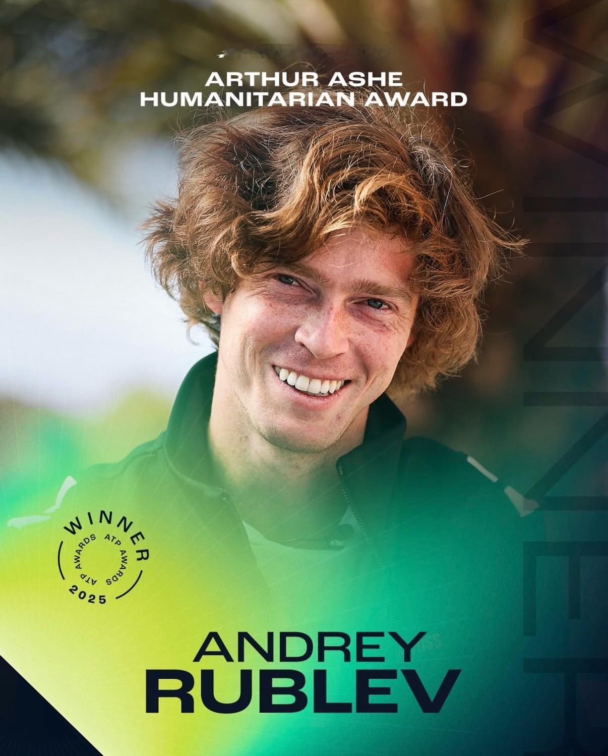 ATP年度奖项：阿瑟·阿什人道主义大奖获得者——卢布列夫。 