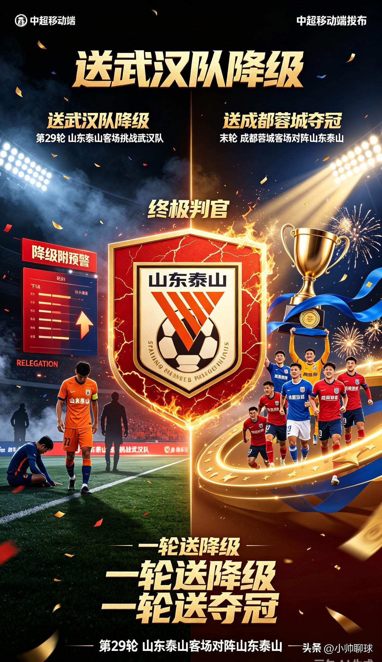 中超终极剧本预上演！最后两轮封神！山东泰山：送走降级队，成全新王夺冠

2026