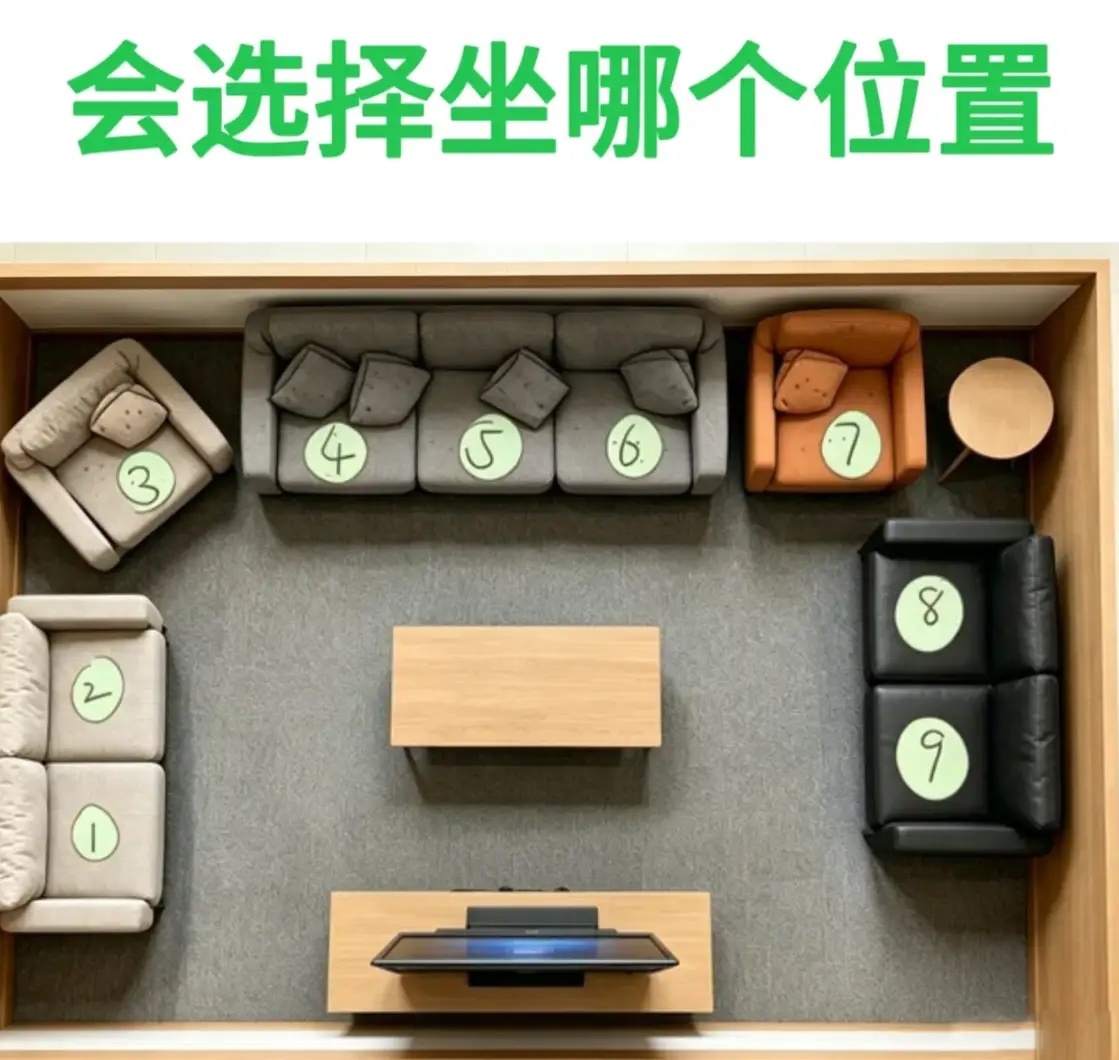 以你的性格，你进入这个房间时会选择坐在哪个位置上？ 
