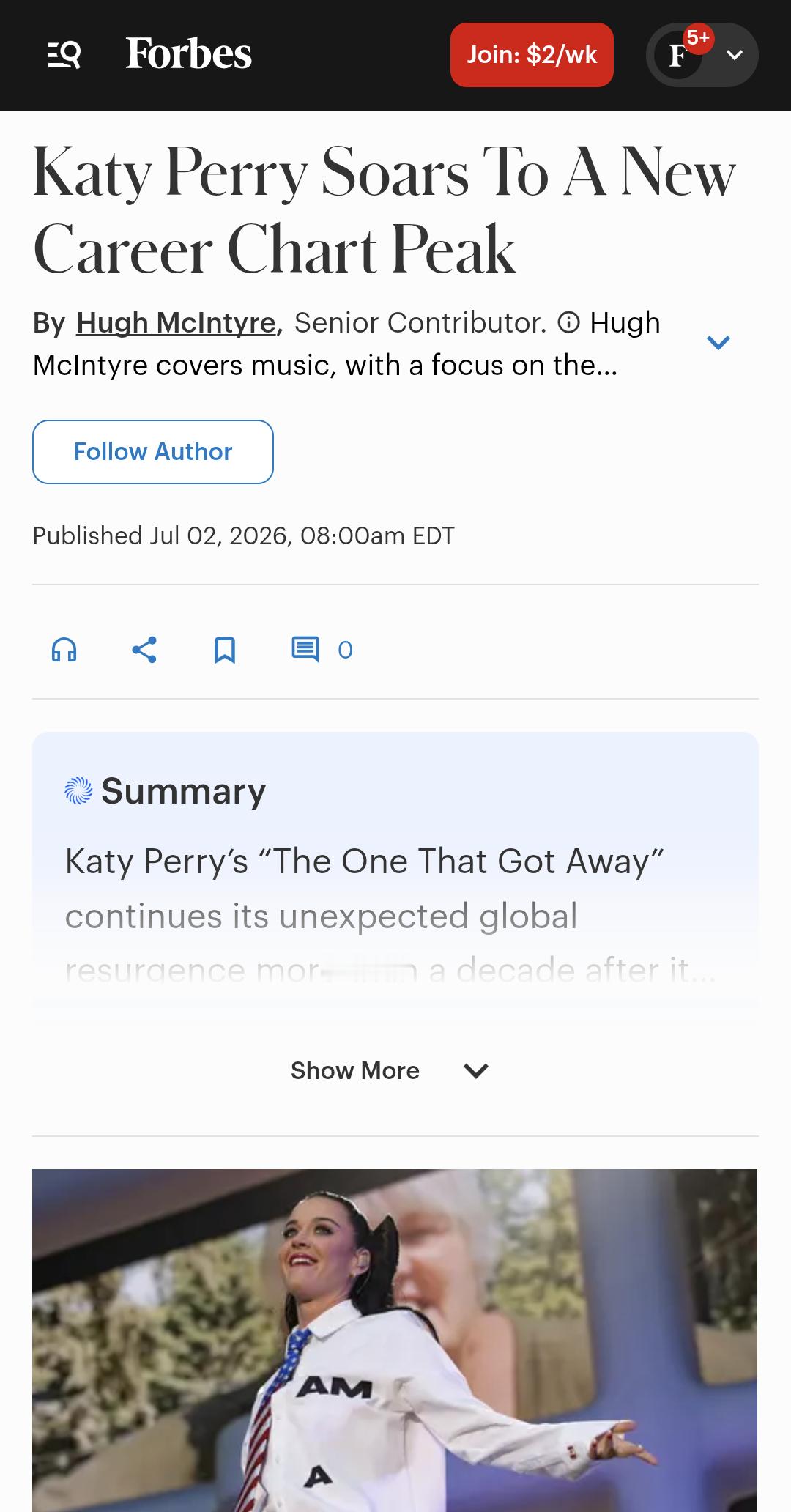KatyPerry 福布斯：凯蒂·佩里创下职业生涯榜单新新高6月25日，凯蒂·佩