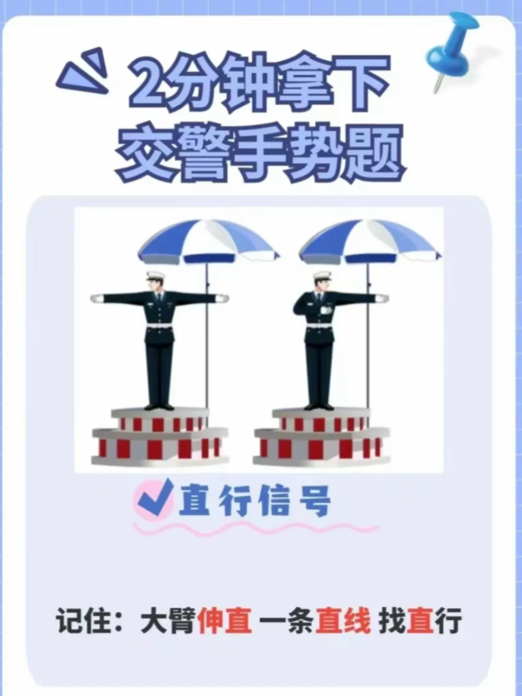 2分钟拿下交警手势题‼️