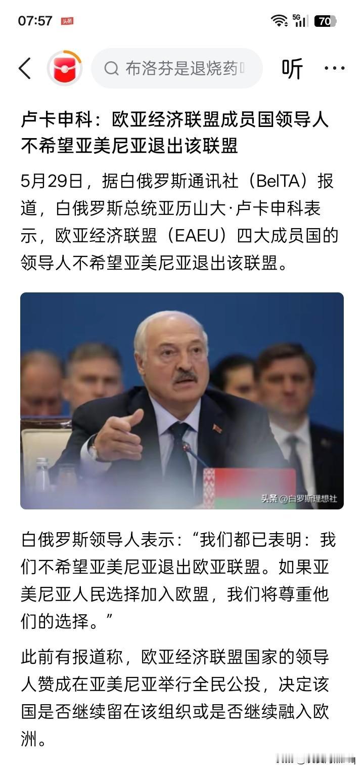 你的不希望，恰恰是欧盟、可能也是西方国家的希望！
白俄罗斯媒体5月29日有消息说