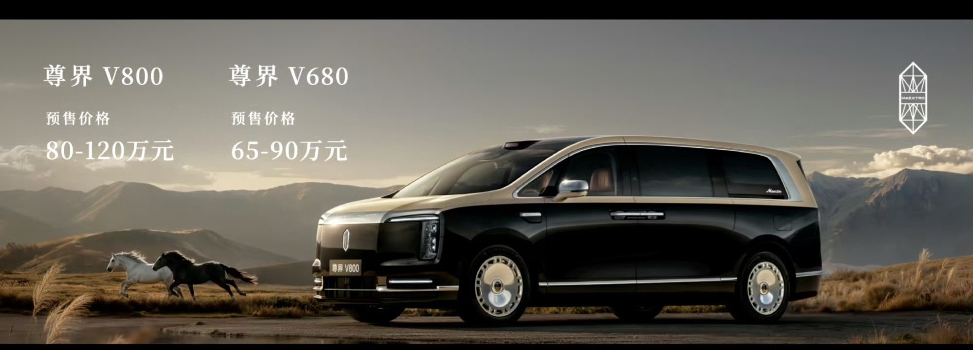 尊界V800预售80-120万，V680预售65-90万，后续应该正式价格还有惊