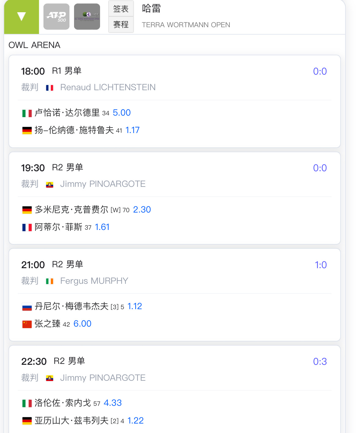 今日赛程中国选手连连看18:30王欣瑜VS贾巴乌尔19点朱琳VS汤姆贾诺维奇20
