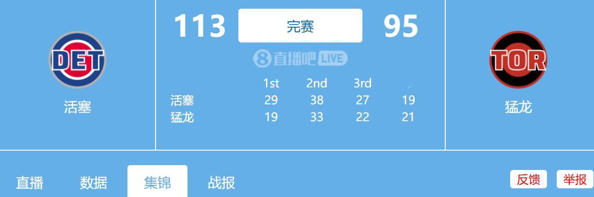 2026.02.12 NBA常规赛 活塞vs猛龙 全场比赛录像回放活塞轻取猛龙迎