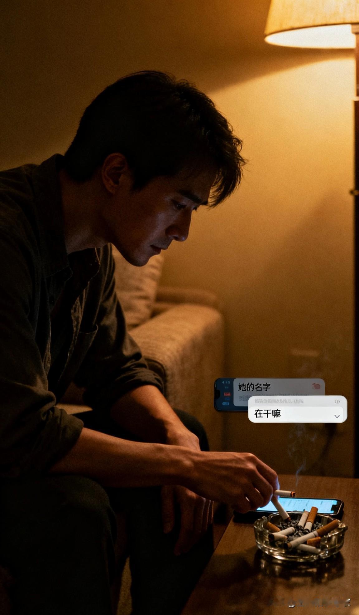 男人嘴上说着没事。
电话里总是云淡风轻。
可挂断后的沉默。
只有烟灰缸知道。
翻