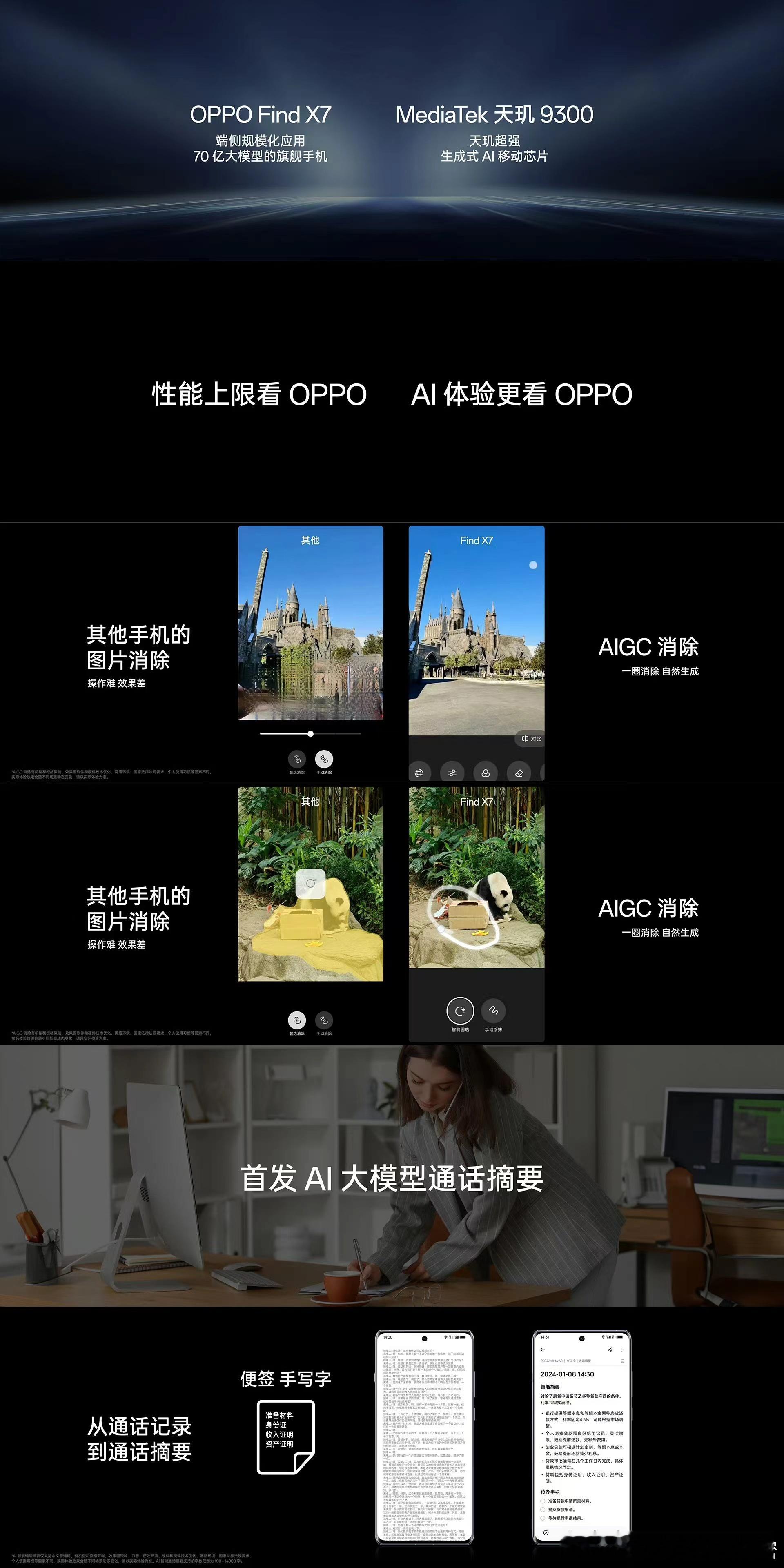 「AI 体验 领先不止一代」#OPPOFindX7 系列端侧应用 70 亿大模型