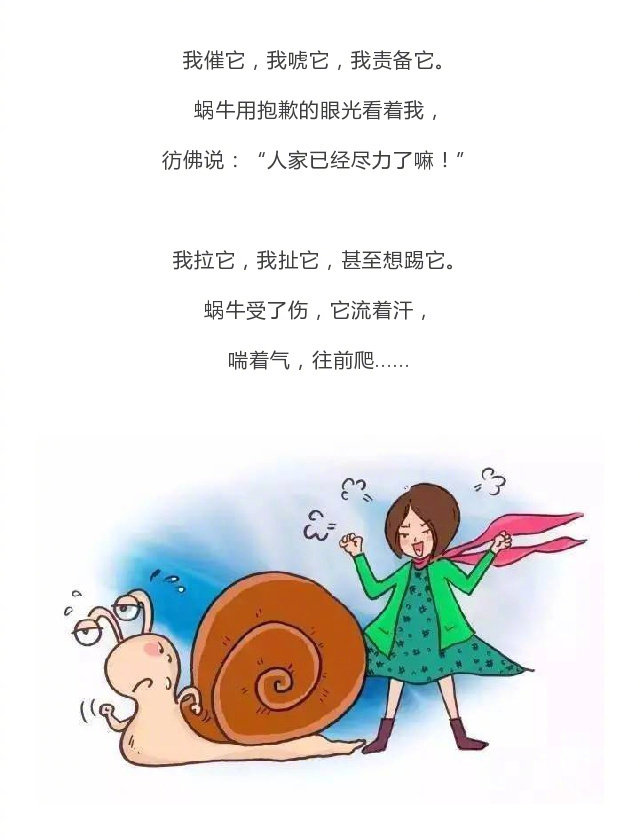 给家长的建议，当你忍不住对孩子发火，静心读读《牵一只蜗牛去散步》 ​​​