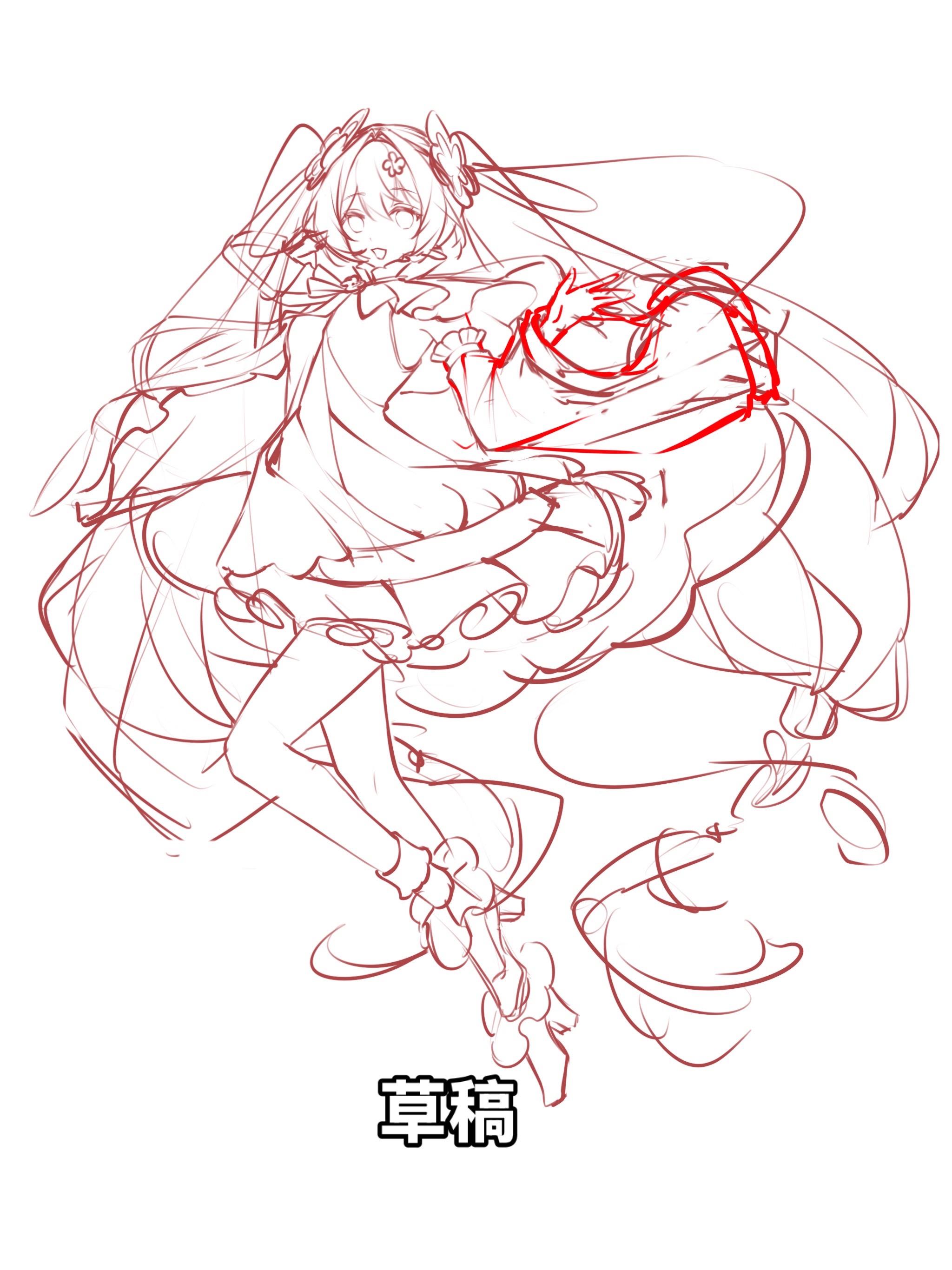 画了魔法初音。