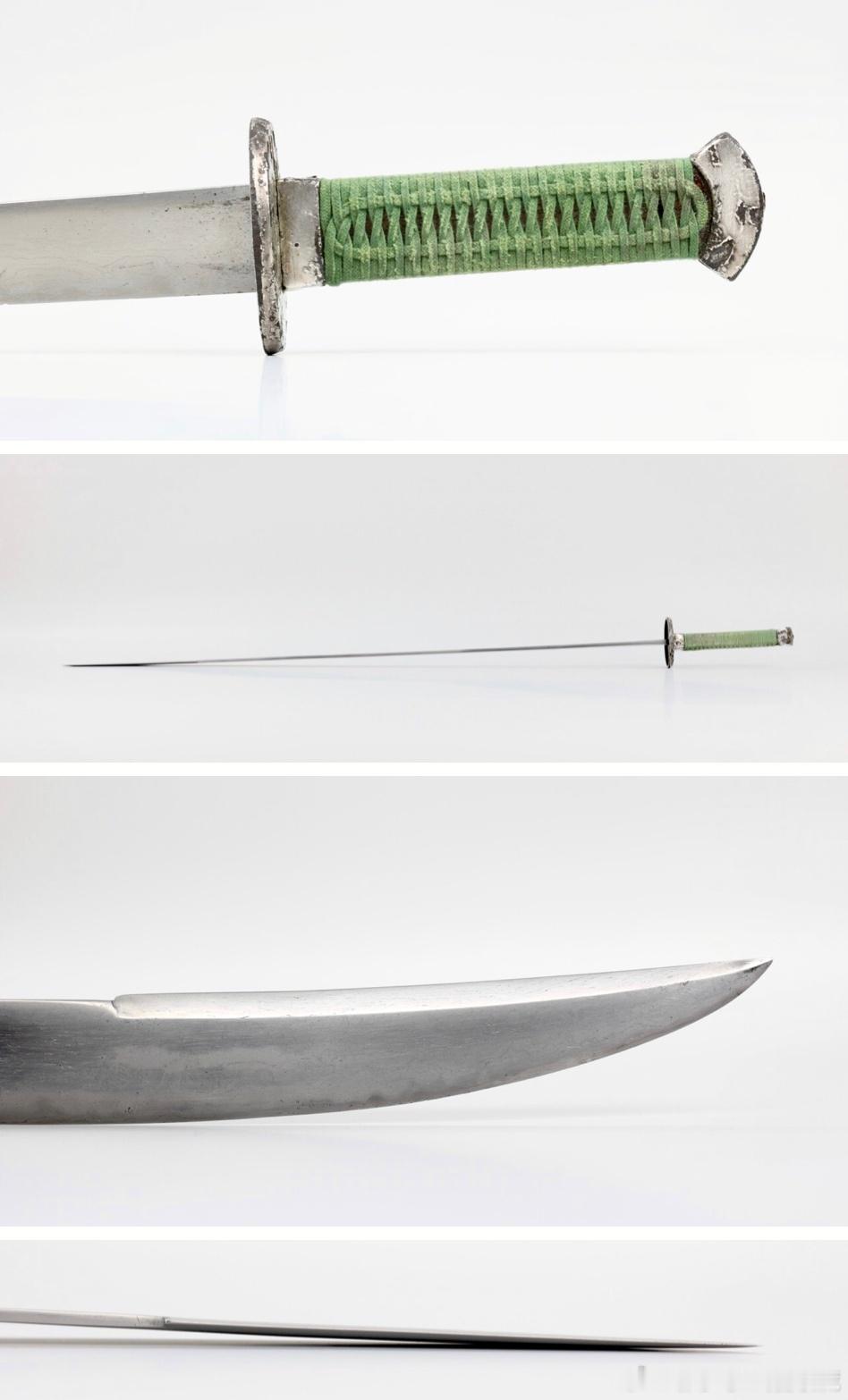 刀剑兵器影像荷兰弟皮特之五铁鍐银全装清职官刀 