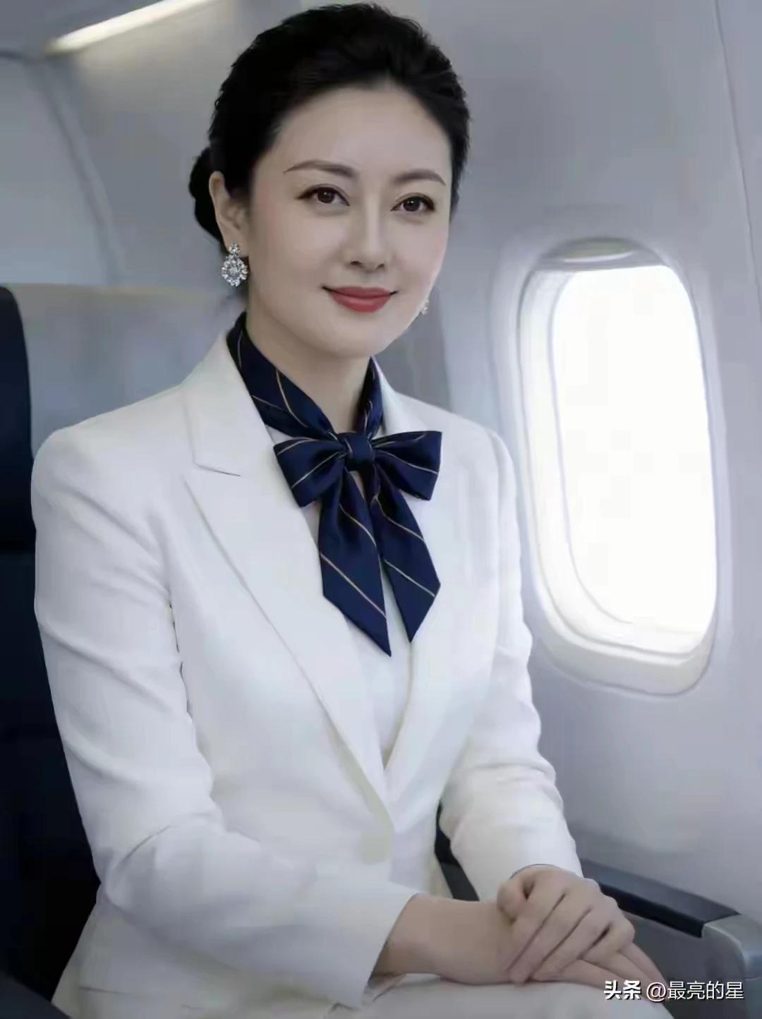 中国航空，东方佳丽。
空乘美人，端庄大气。
眉清目秀，美若冠玉。
出水芙蓉，亭亭