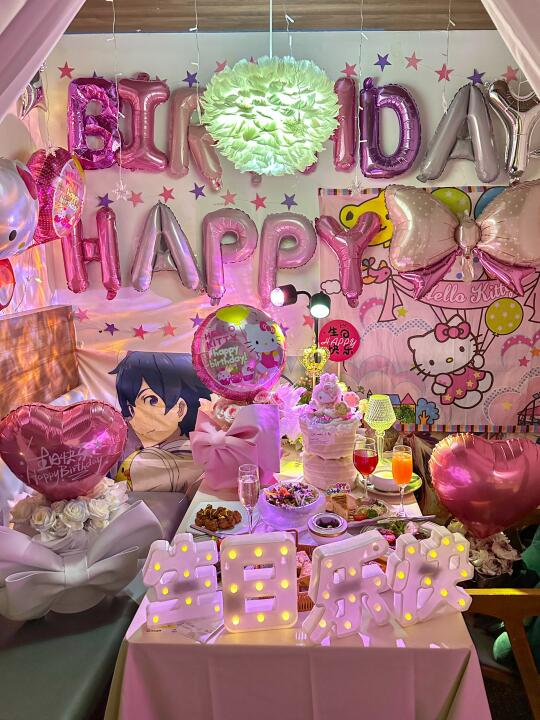 在福州是真的！！kitty主题生日免费布置！！