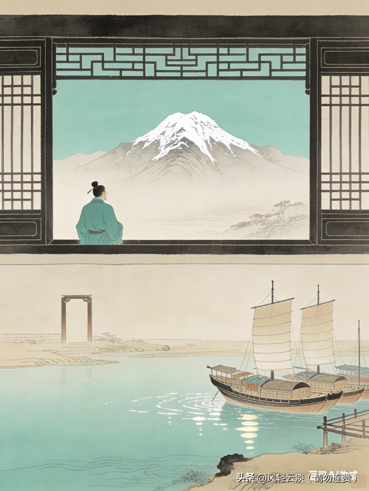 一句「窗含西岭千秋雪，门泊东吴万里船」，道尽盛唐的开阔与悠然。
 
西岭的千年积