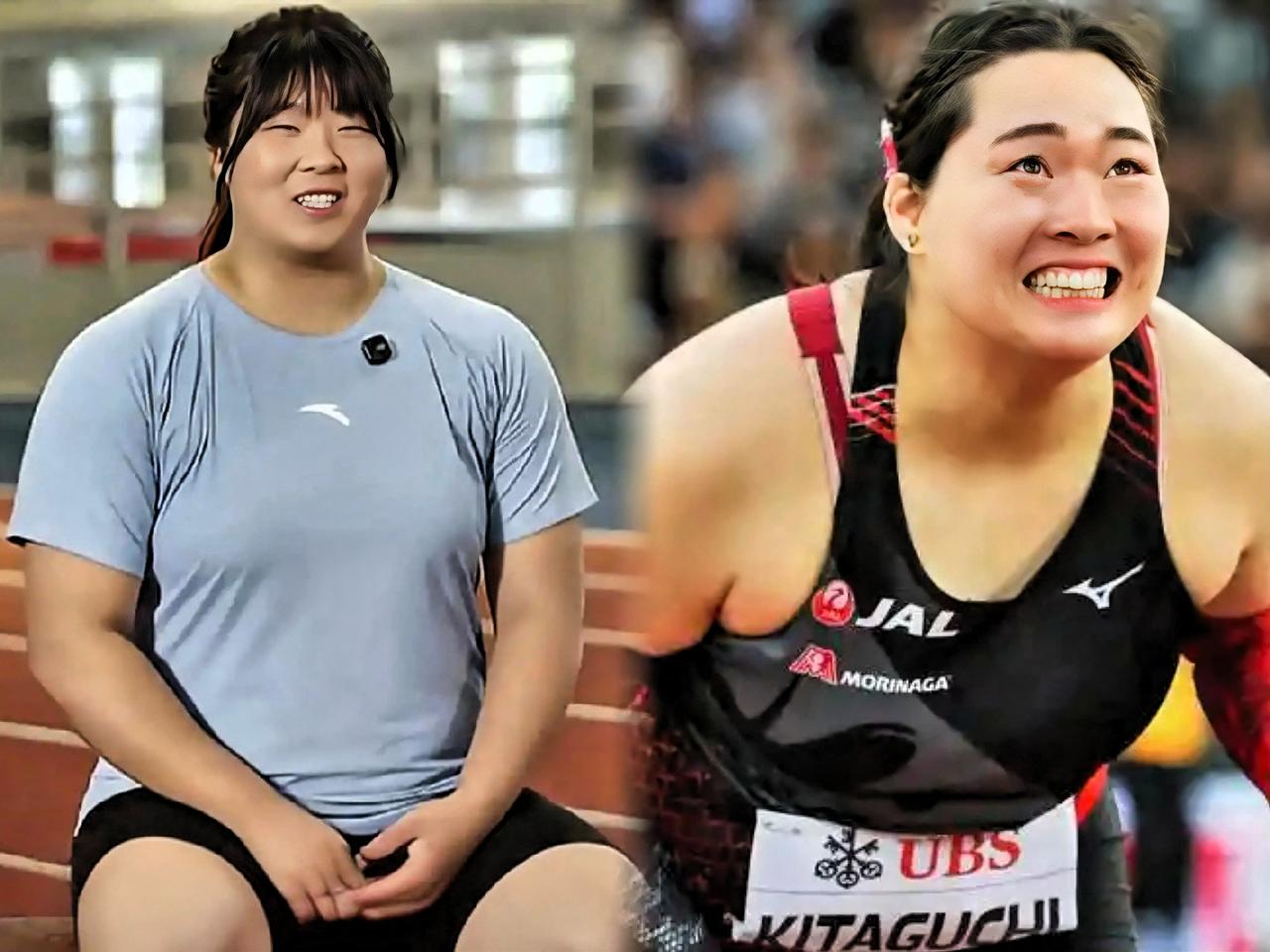 从女子标枪两大巨头严子怡与北口臻花的体重对比，谁的力量素质更胜一筹？

查了一下
