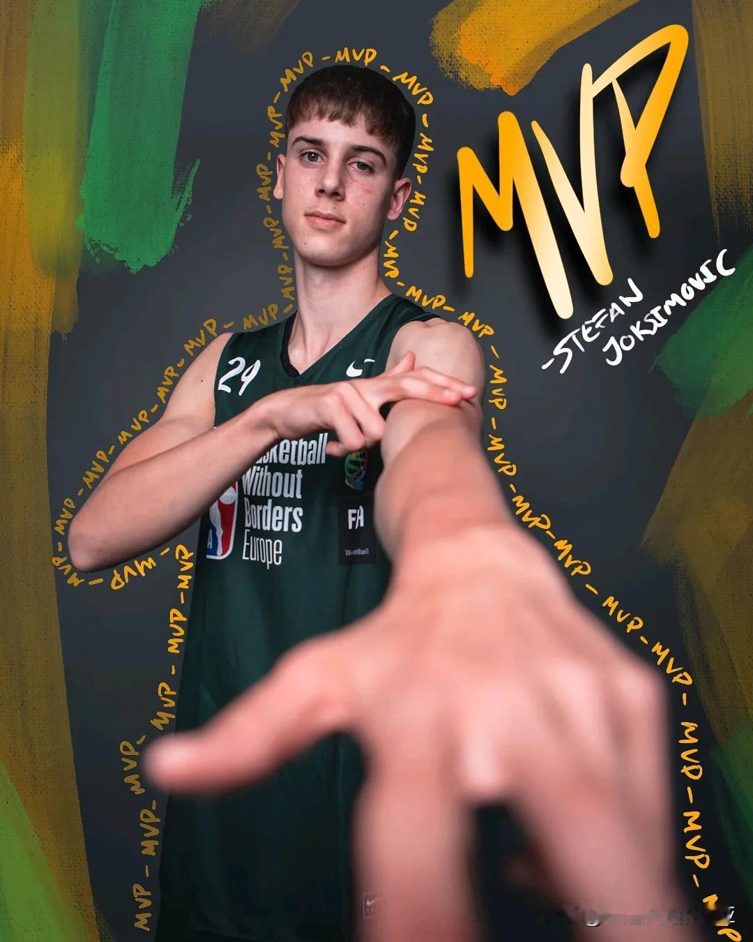 斯洛文尼亚侧翼Stefan Joksimovic荣获在曼彻斯特举办的NBA篮球无