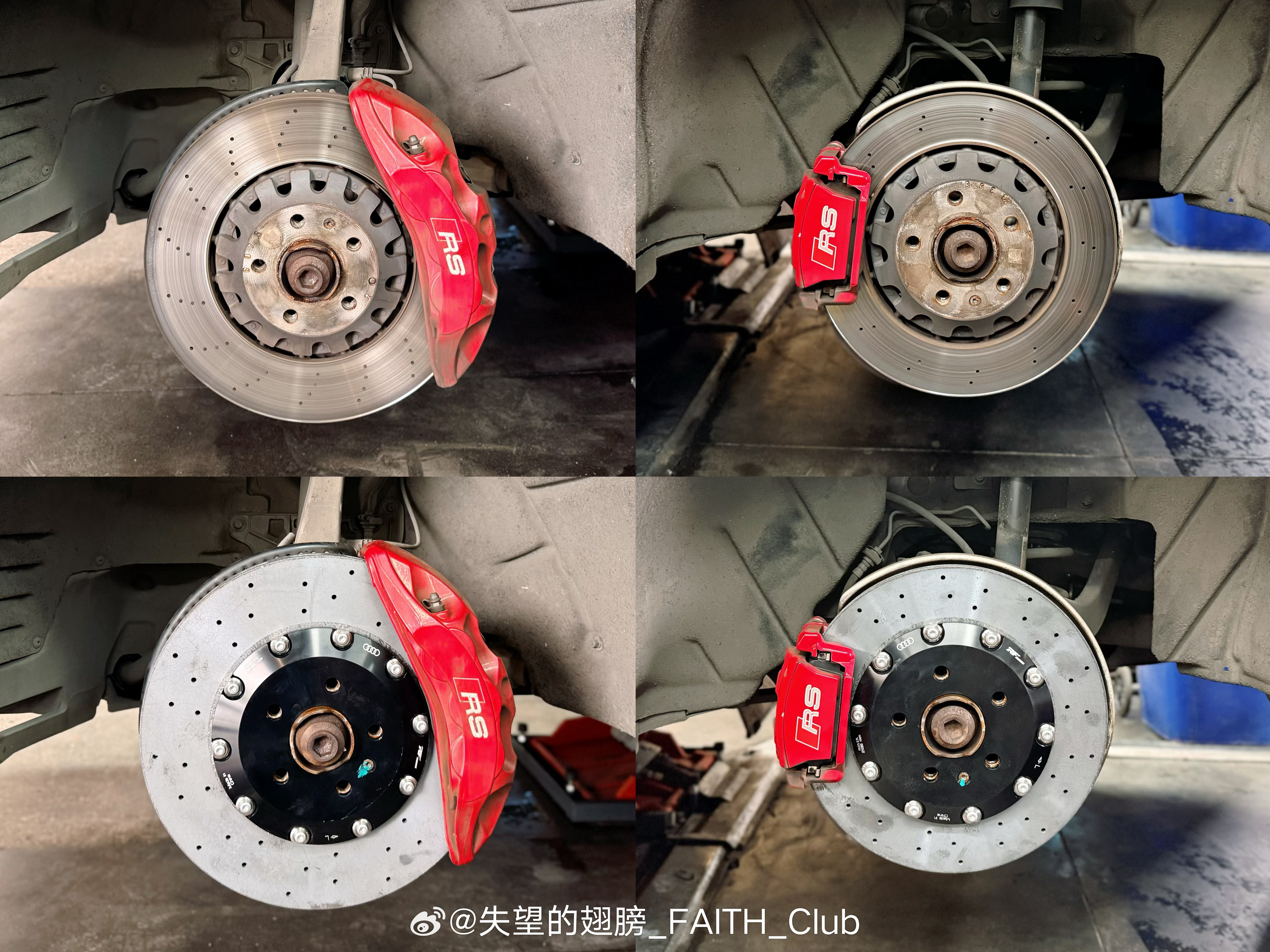 奥迪RS4以改代修案例：原厂刹车盘居然9K一张，国产RF道普安碳陶瓷盘，减轻簧下