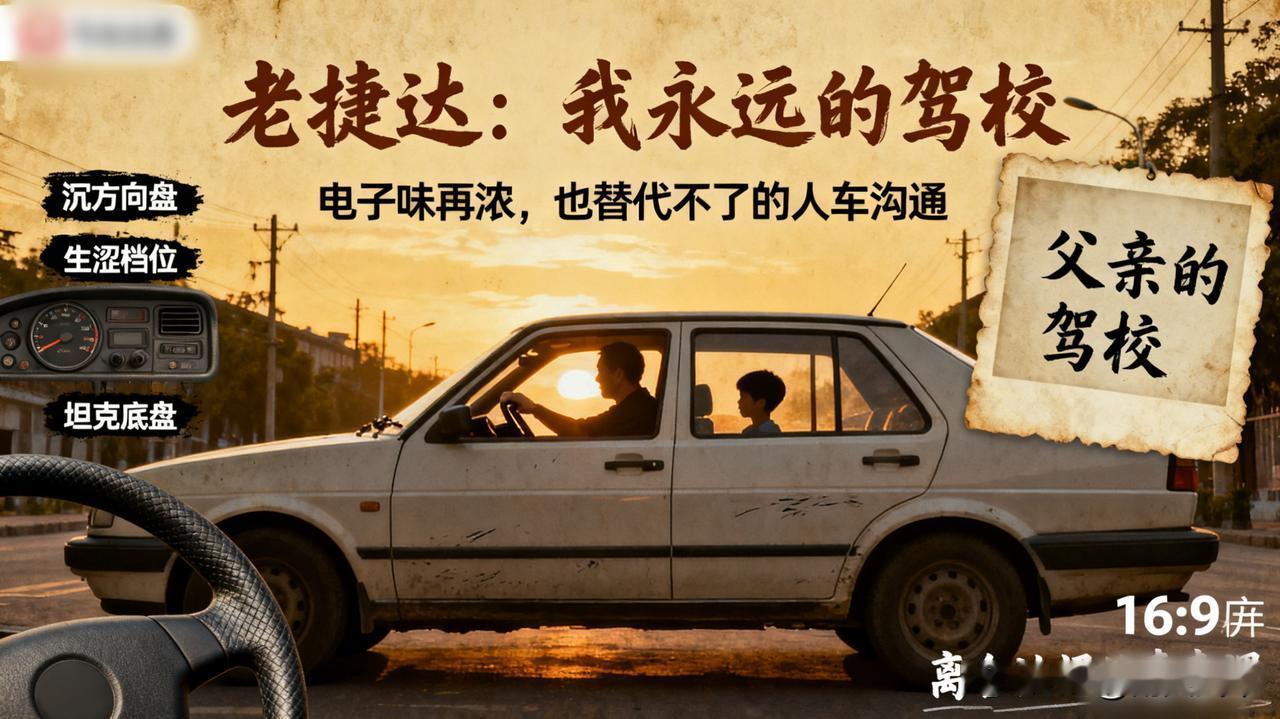 父亲那台老捷达，是我永远的驾校

方向盘沉，档位生涩，但底盘扎实得像坦克。就是在