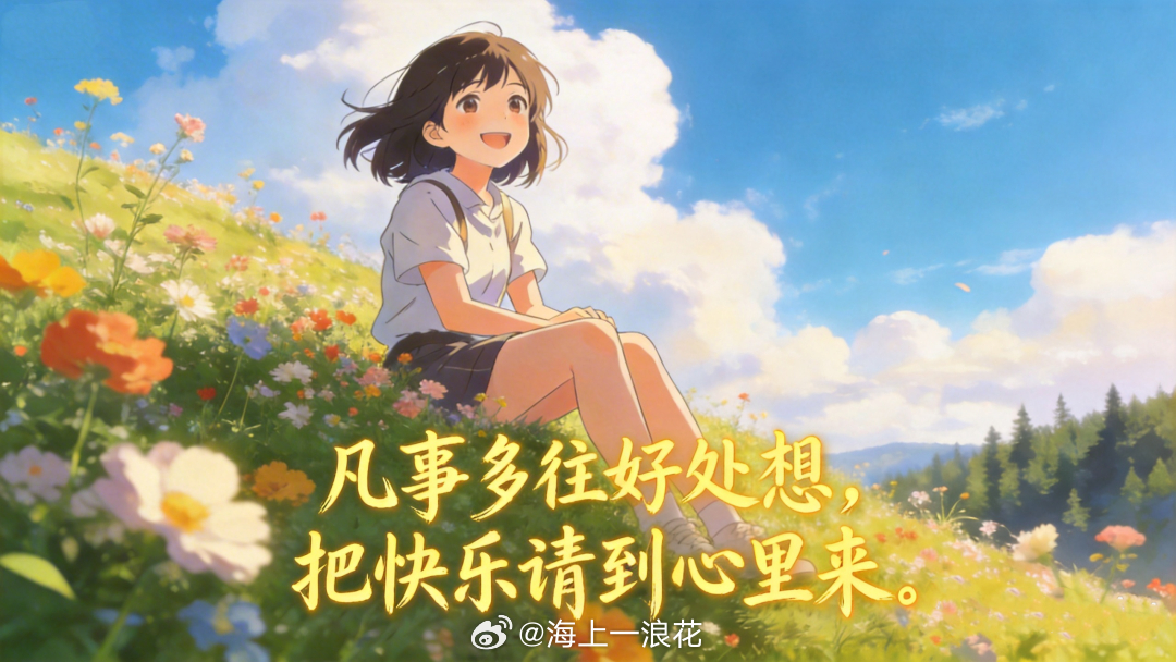 心情不好时，就送自己一束花；遇到困难了，对自己说一声“没问题，我相信你”；成功解