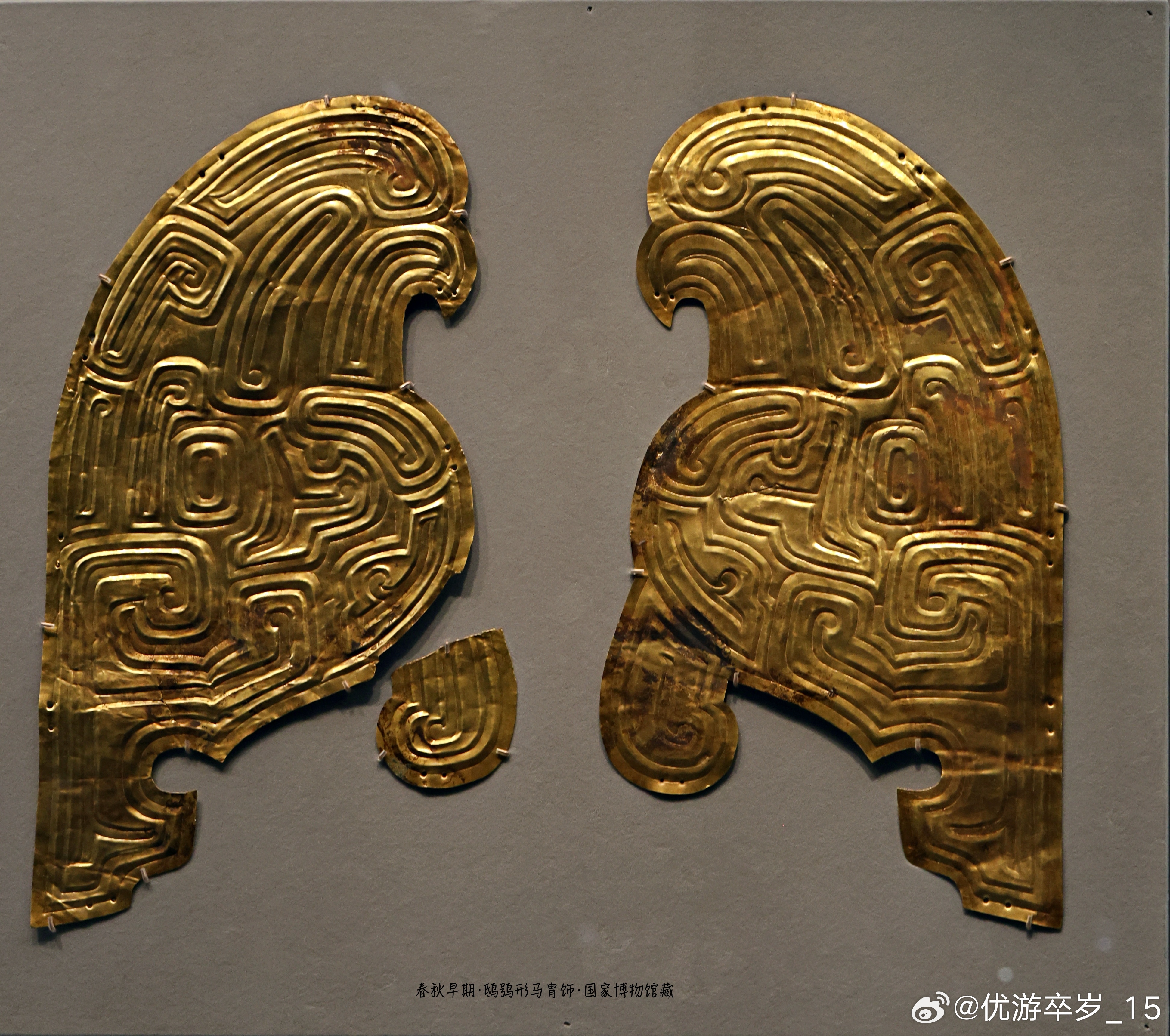 鸱鸮形马胄饰春秋早期（公元前770-前659年）国家博物馆藏甘肃礼县大堡子山秦公