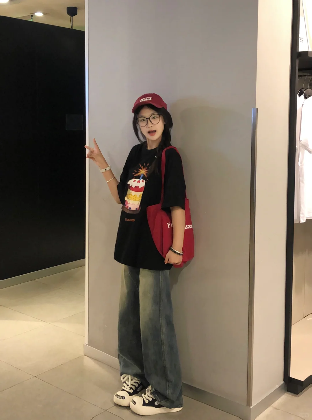 夏天的第一件蛋糕印花短袖好好看！🔒住啦！！！