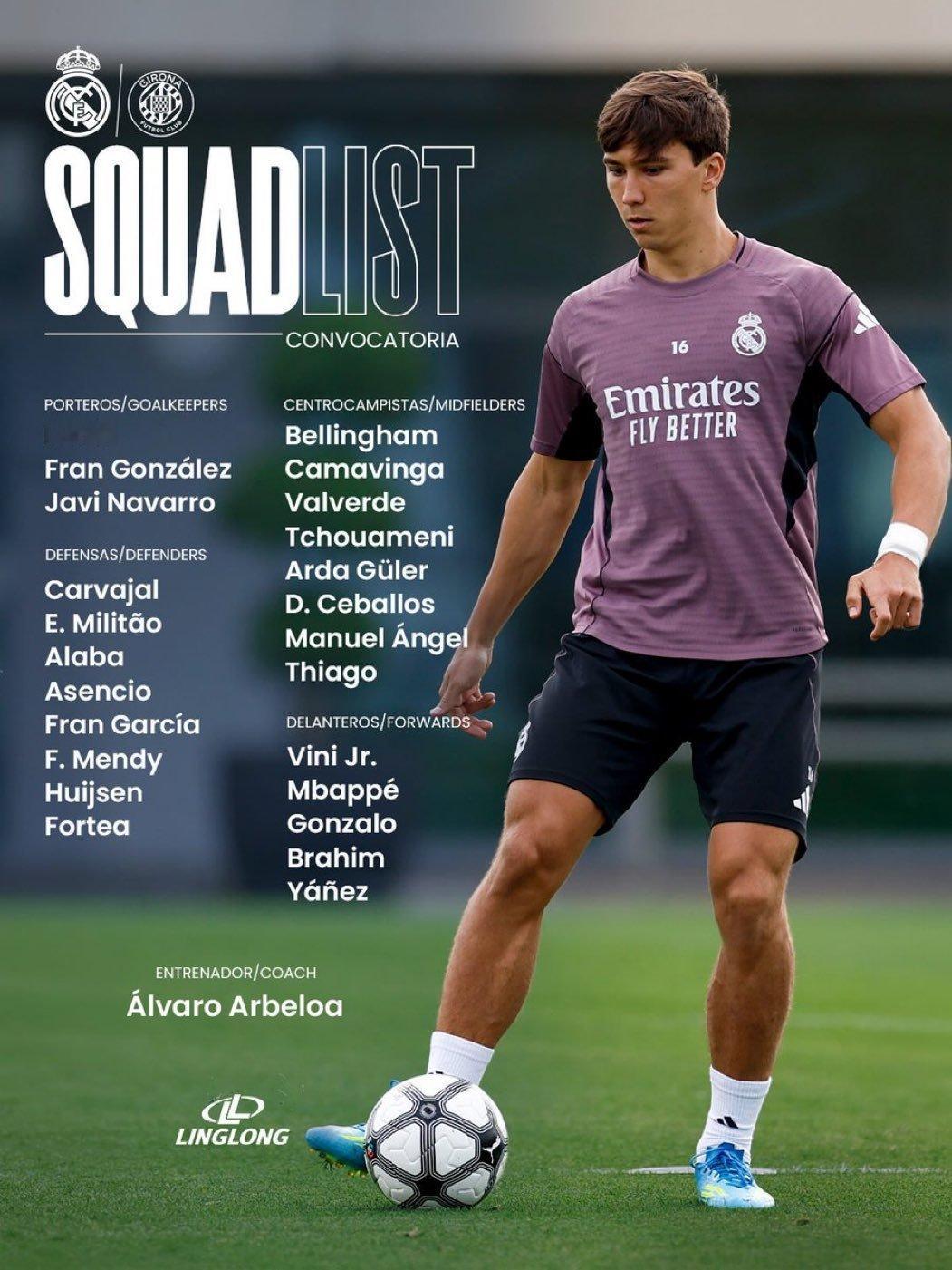 🚨特伦特缺席对阵赫罗纳的大名单，小将福特亚入选！ 