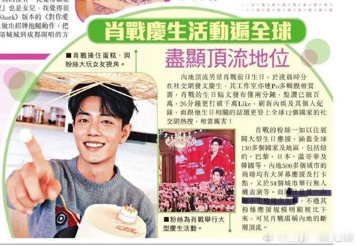 港媒：肖战庆生活动遍布全球！与粉丝大玩女友视角[嘻嘻]敢说，这是客观的正确的 ​
