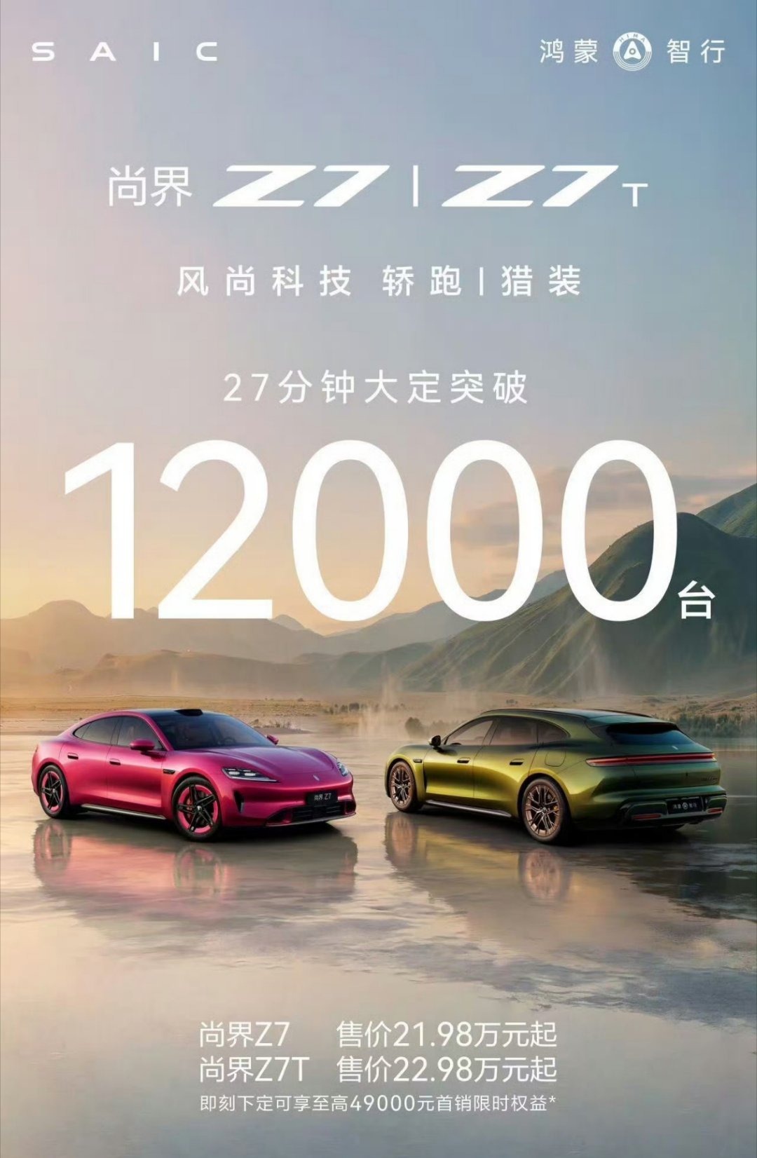 尚界Z7大定27分钟大定12000，这个数据可以说是非常亮眼了。 