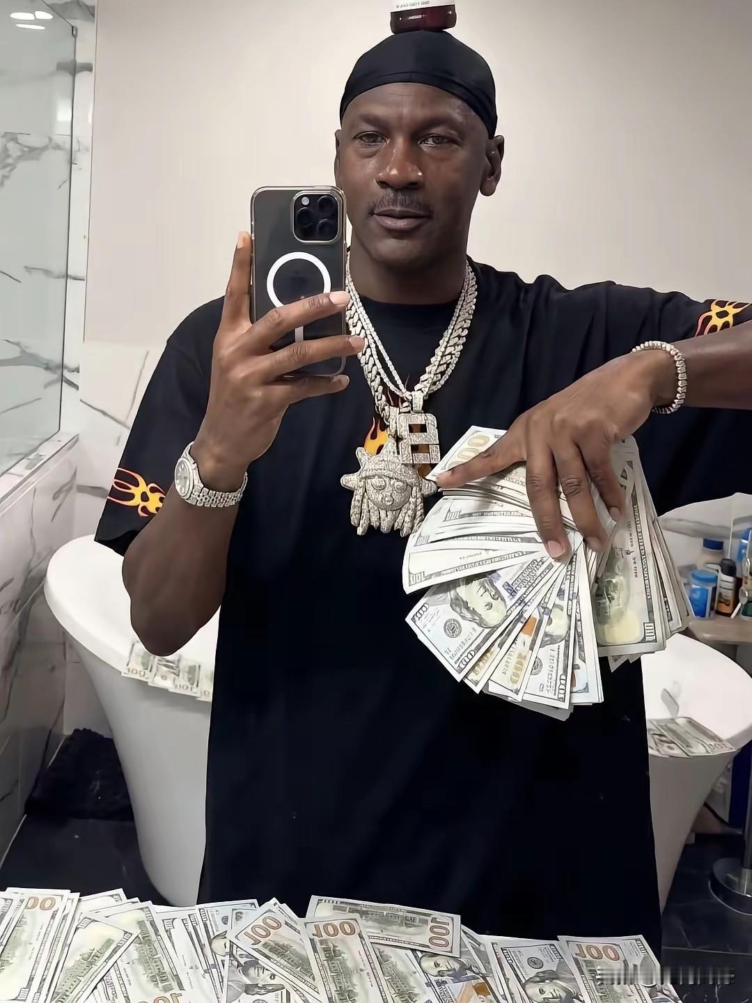 现在AI生成的图片，有时候真是以假乱真了，乔丹这个人，不可能如此炫富，真正这样喜