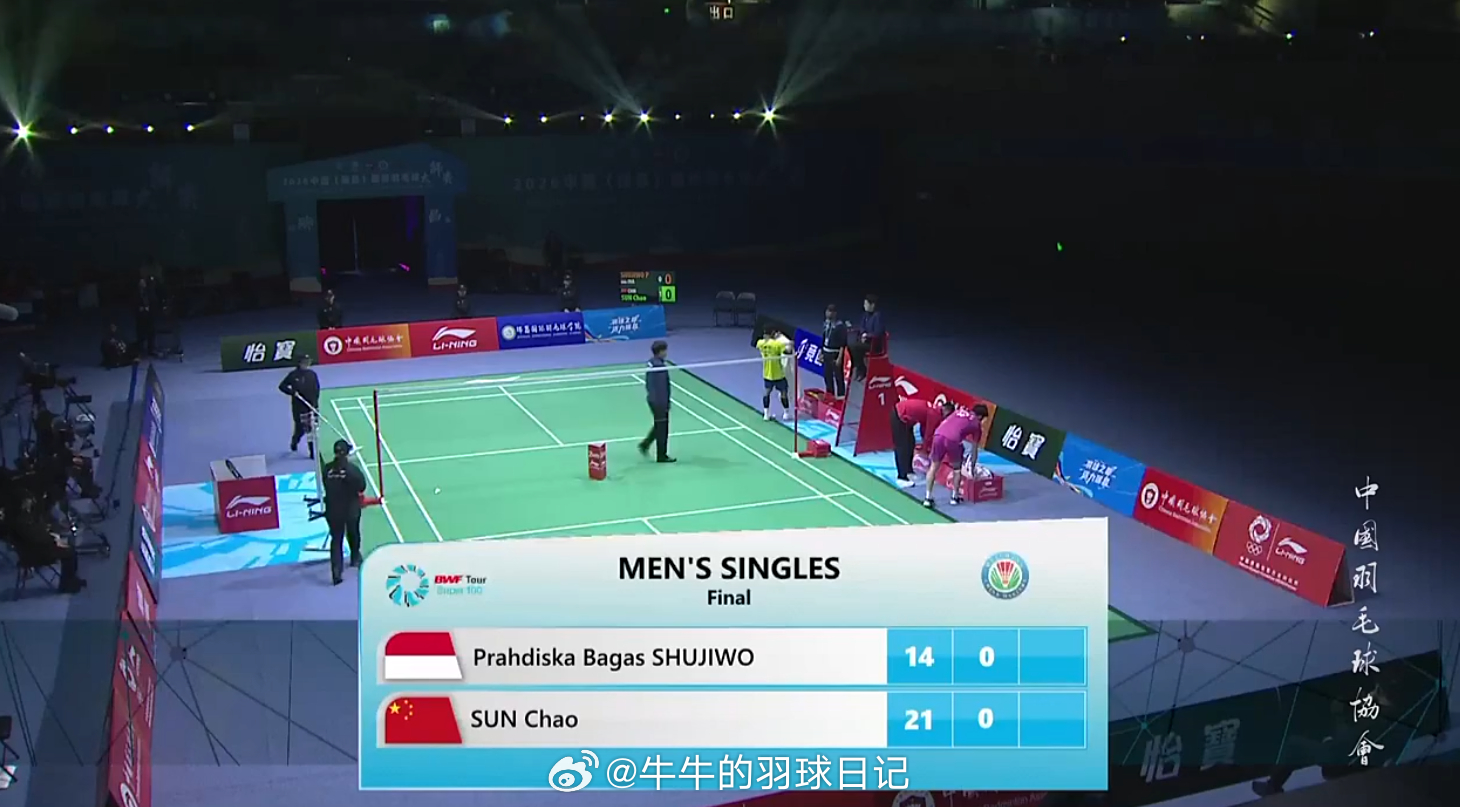 男单 决赛 (1)普拉迪斯卡 14-21 孙超 2026年瑞昌羽毛球大师赛